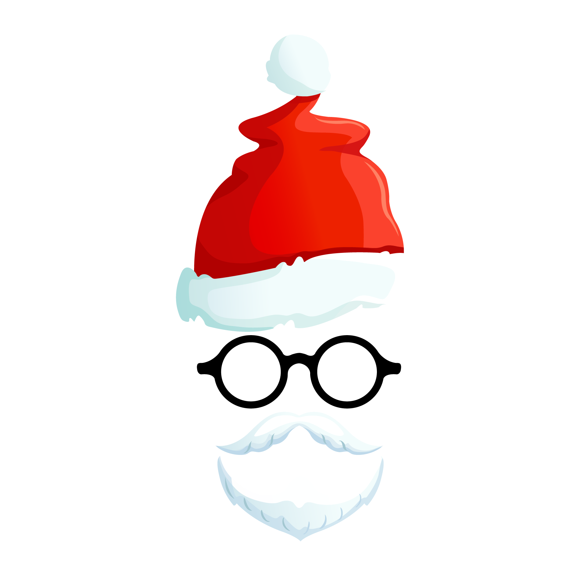 Santa hats with moustache beards cartoon santa picture