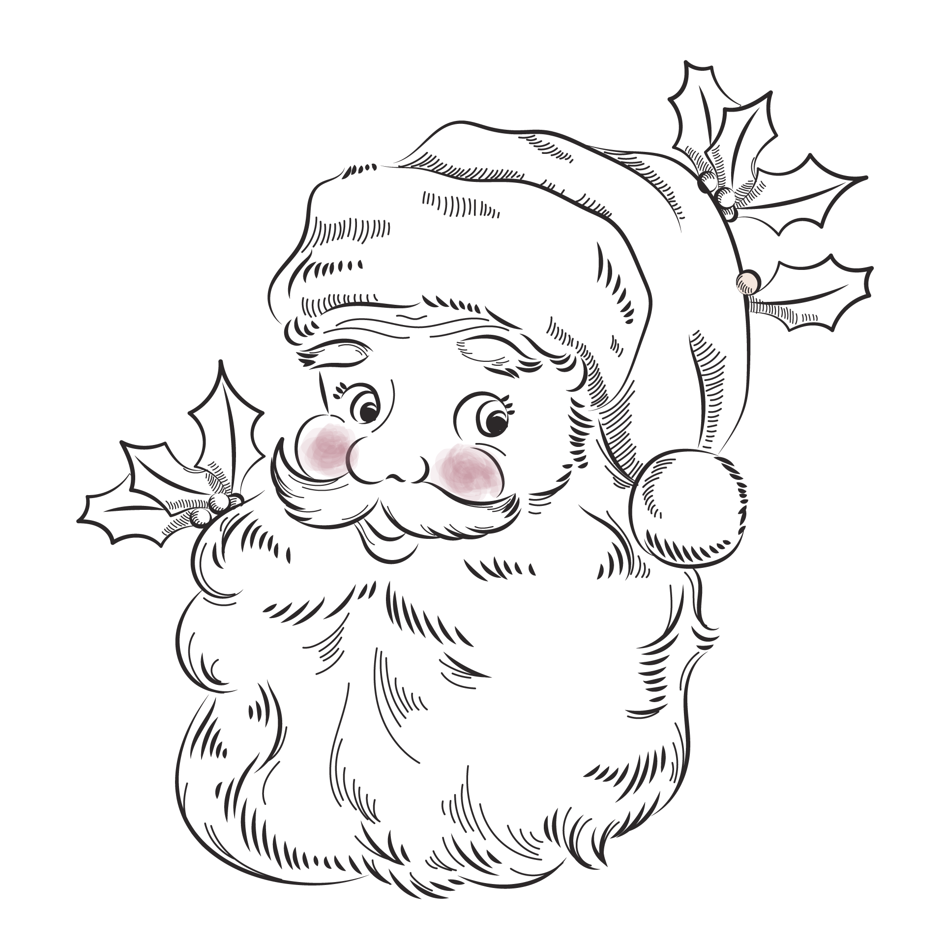 Characters sketches santa claus excellent picture santa clipart black and white
