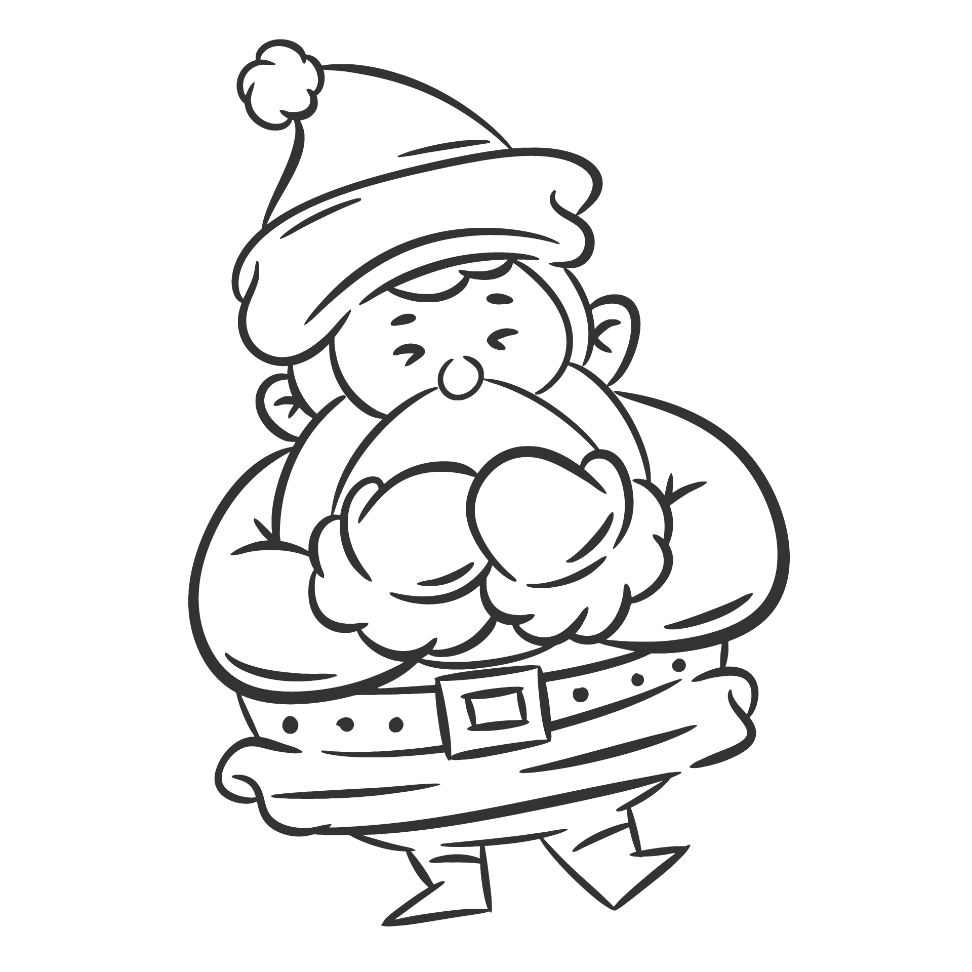 Santa claus character set hand drawn coloring excellent picture