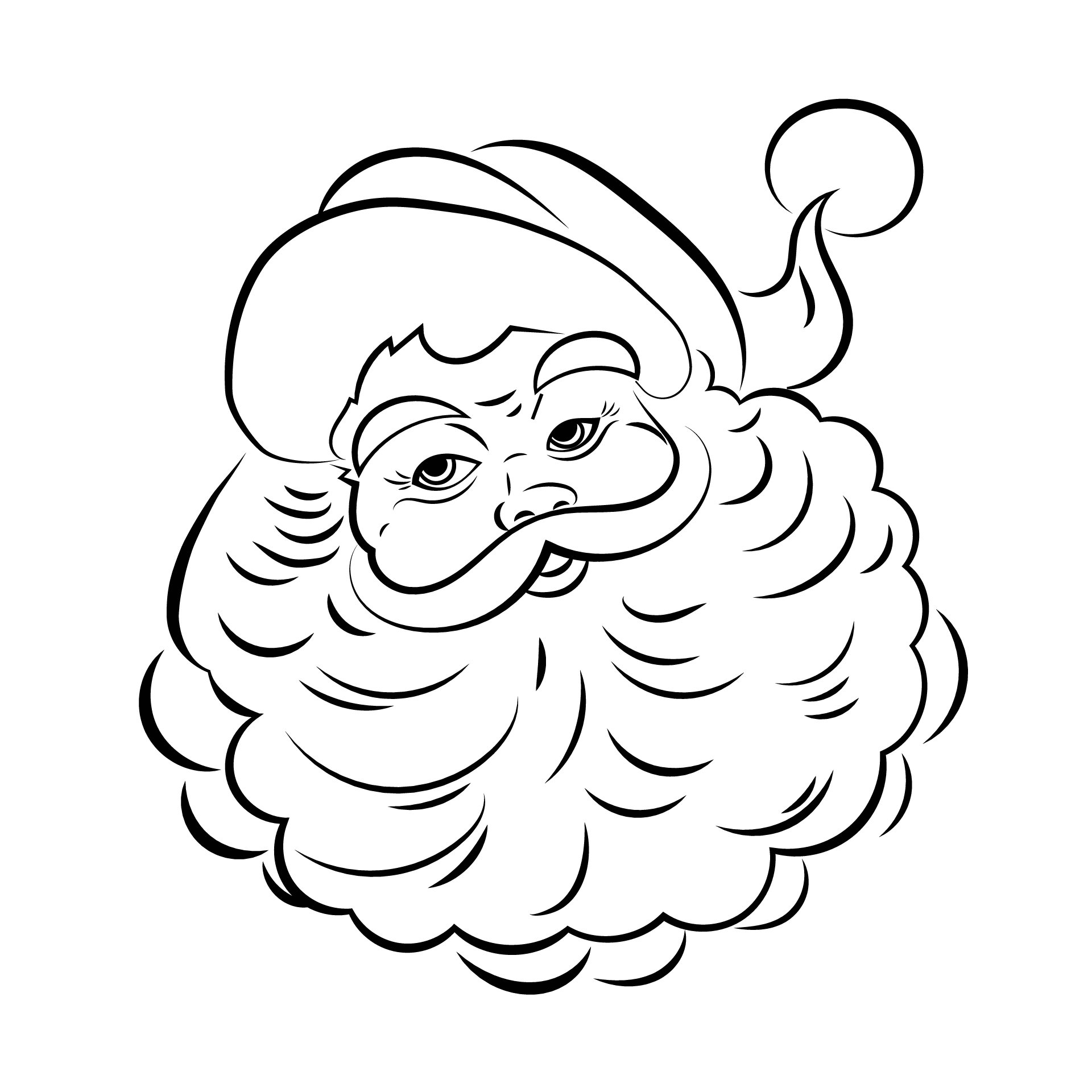 Santa claus faces collection silhouette portrait excellent image