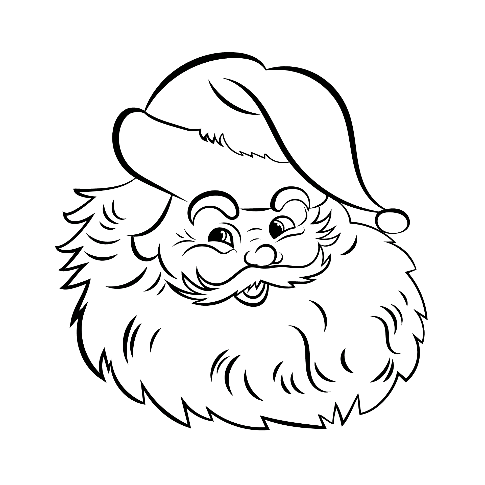 Santa claus faces collection silhouette portrait image