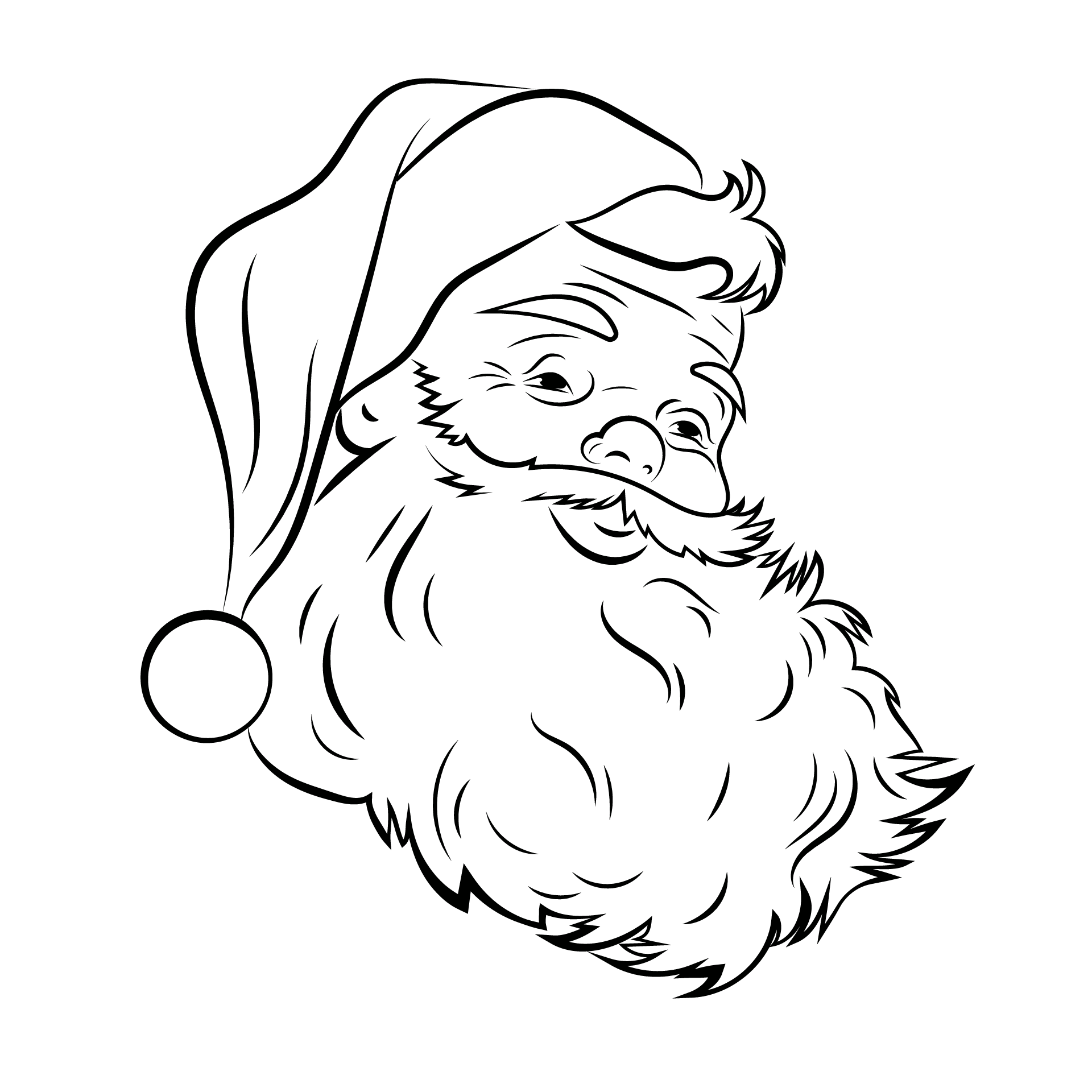 Santa claus faces collection silhouette portrait nice image