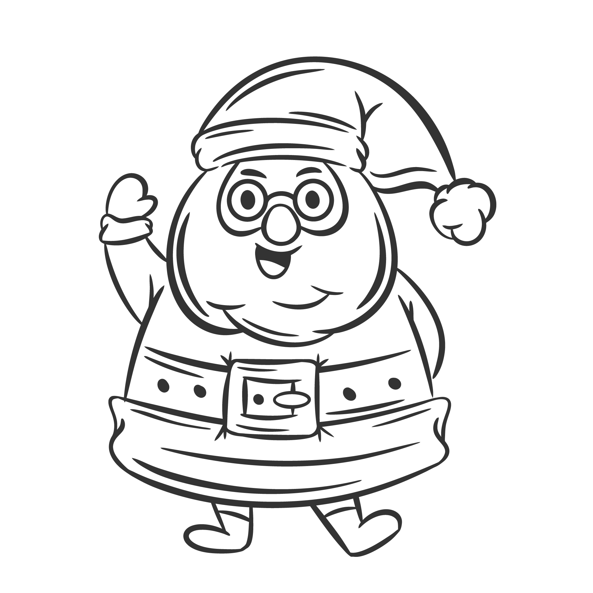 Santa claus set hand drawn coloring excellent image