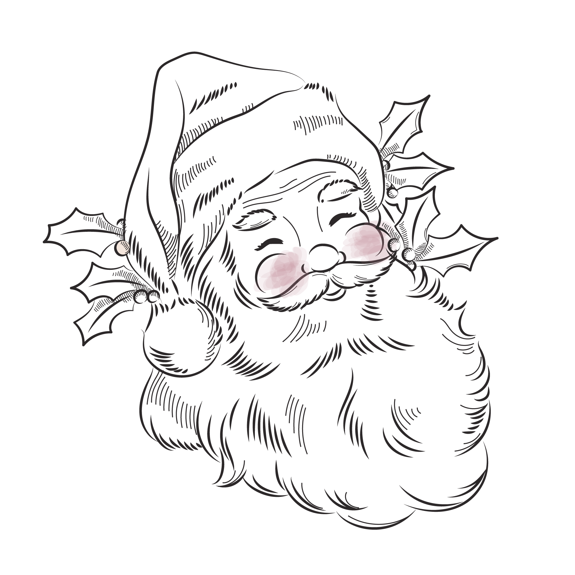 Santa clipart black and white characters sketches santa claus excellent image