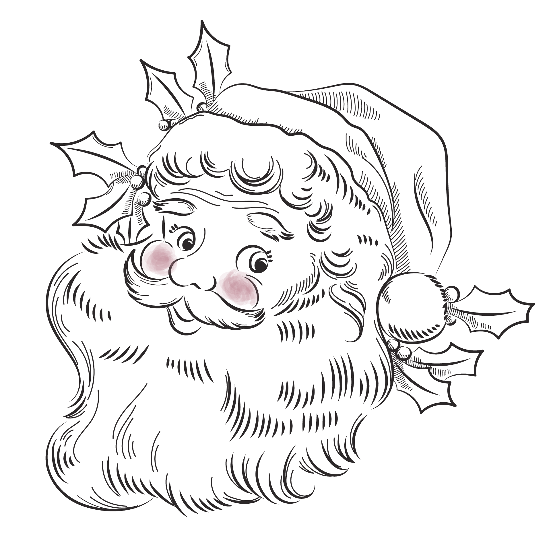 Santa clipart black and white characters sketches santa claus image