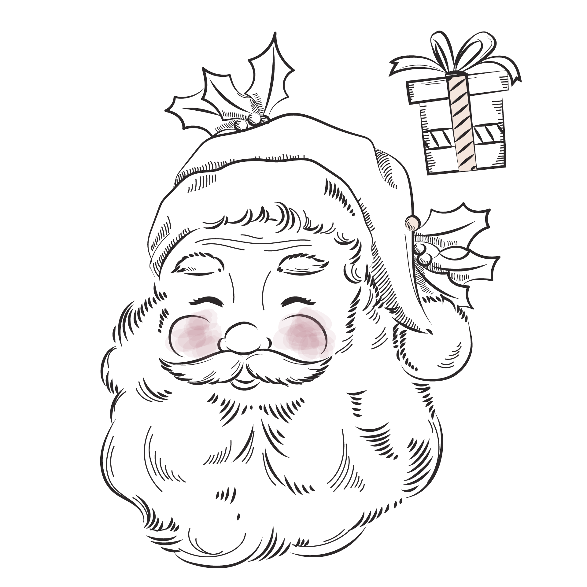 Santa clipart black and white characters sketches santa claus picture