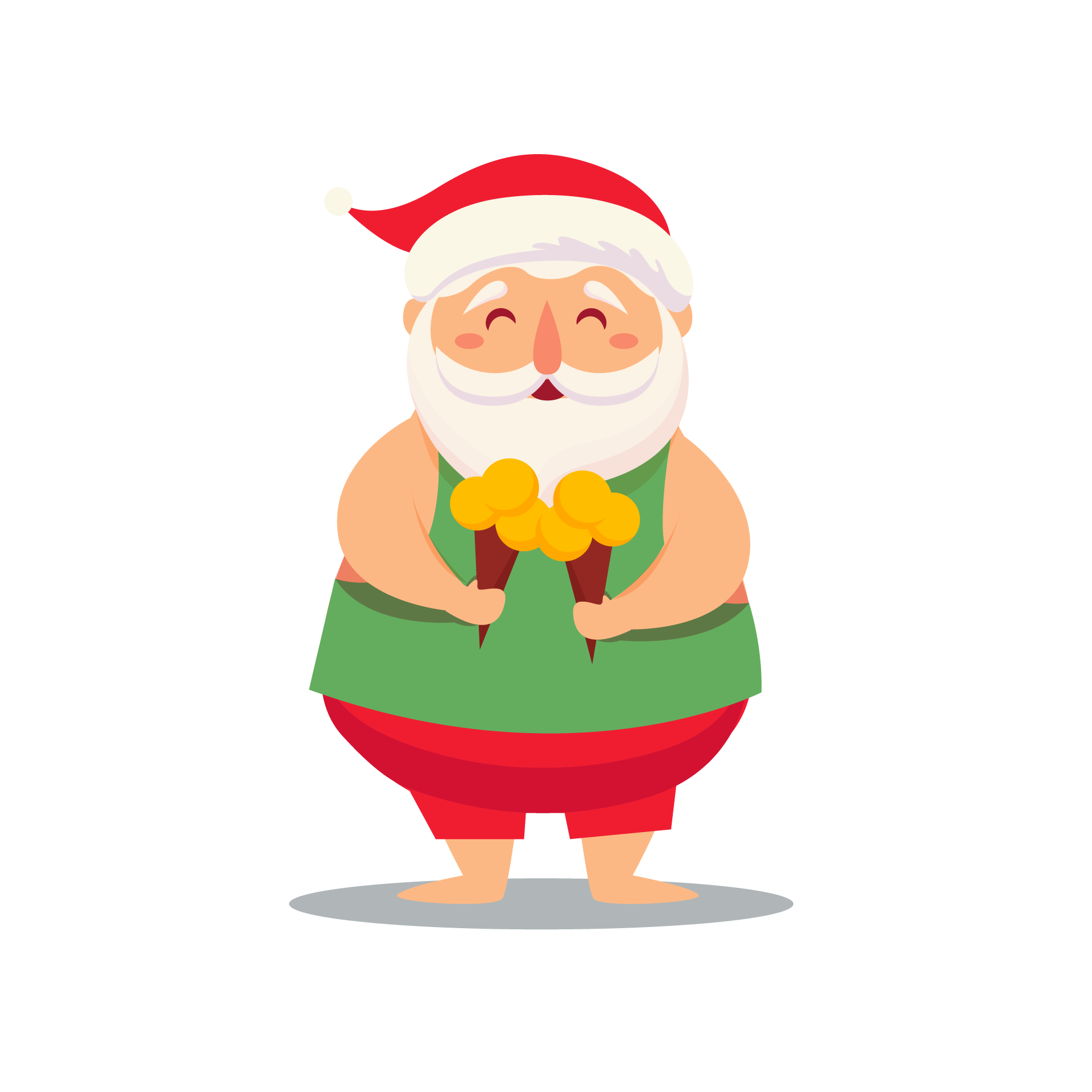 Flat design santa claus character nice picture