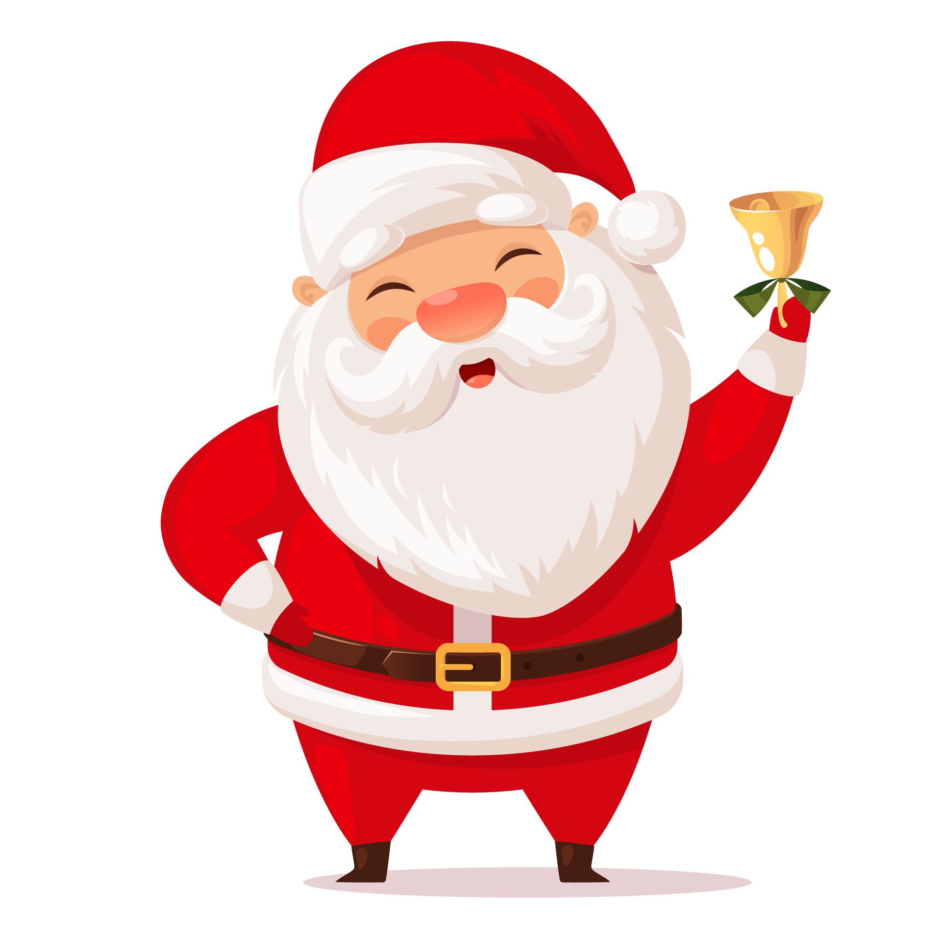 Set funny cute santa claus nice picture