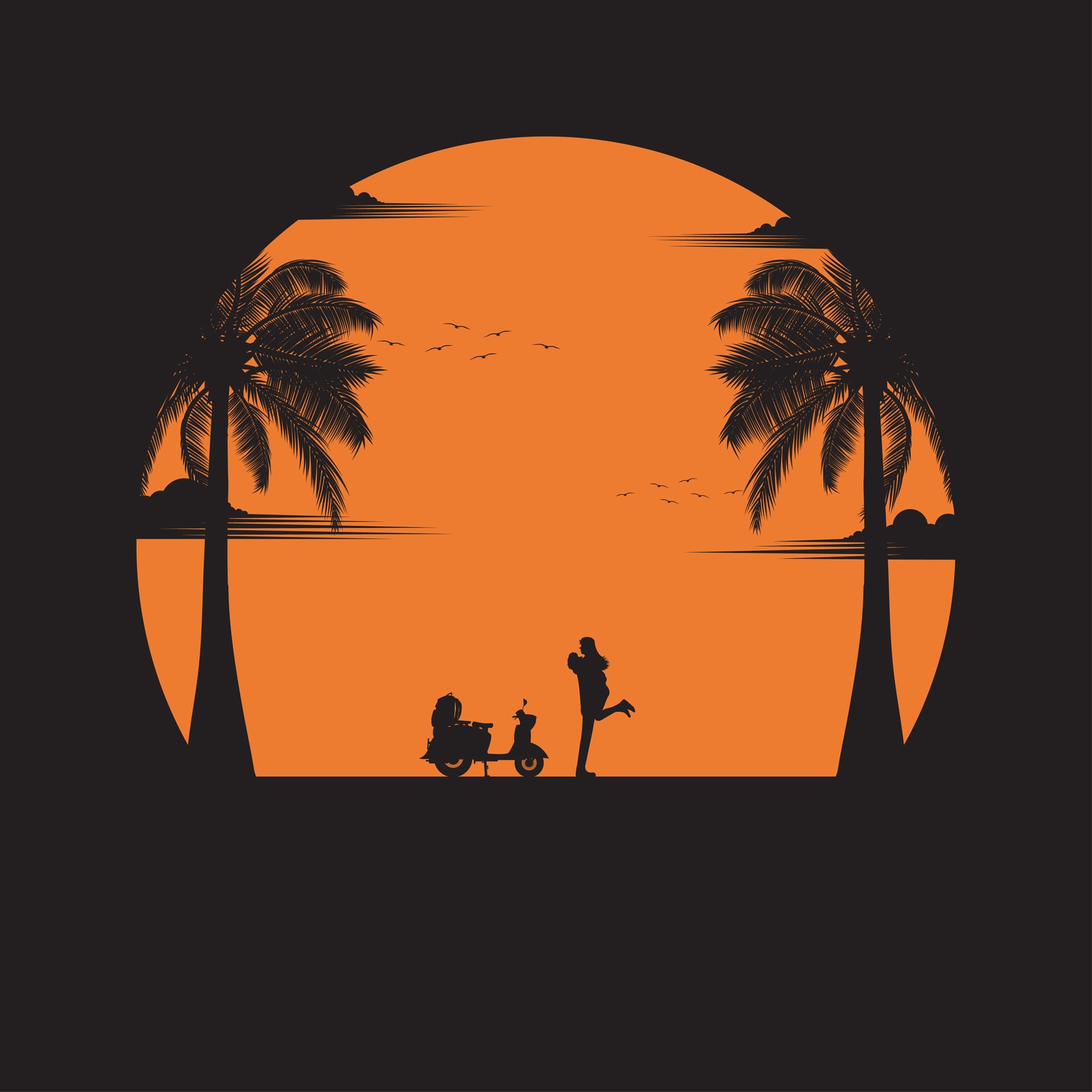Couple happy love beach sunset background