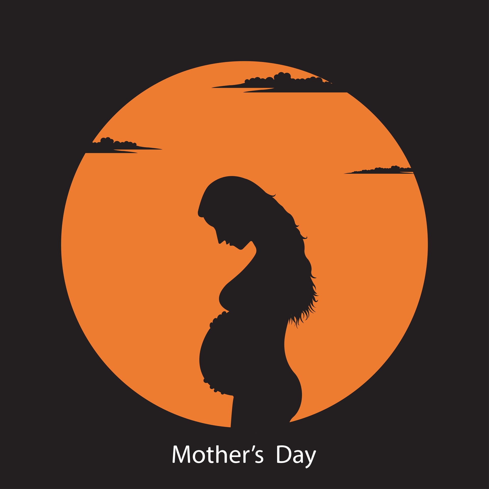 Silhouette clip art mothers day