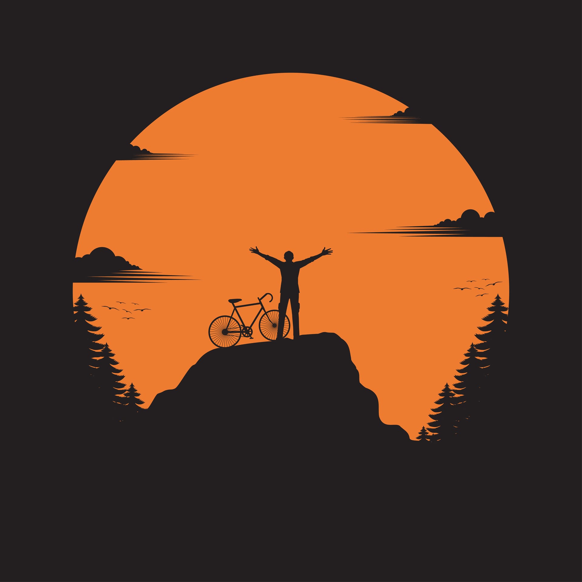 Silhouette clip art standing valley