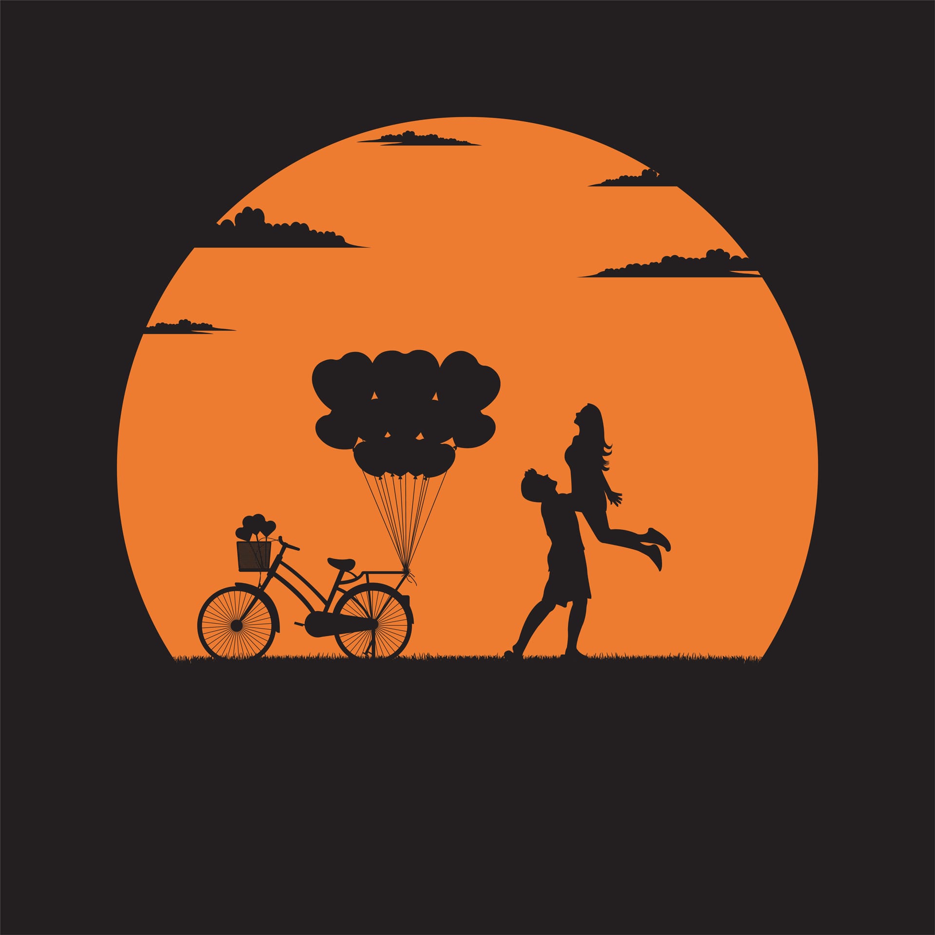 Silhouette lover valentine day silhouette clip art