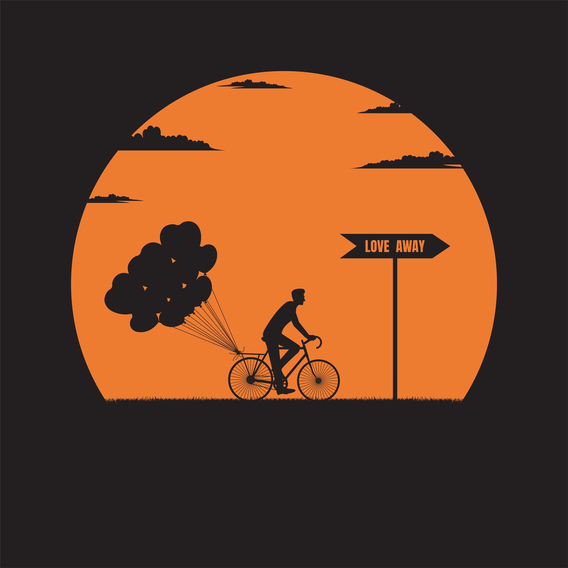Silhouette man valentine day