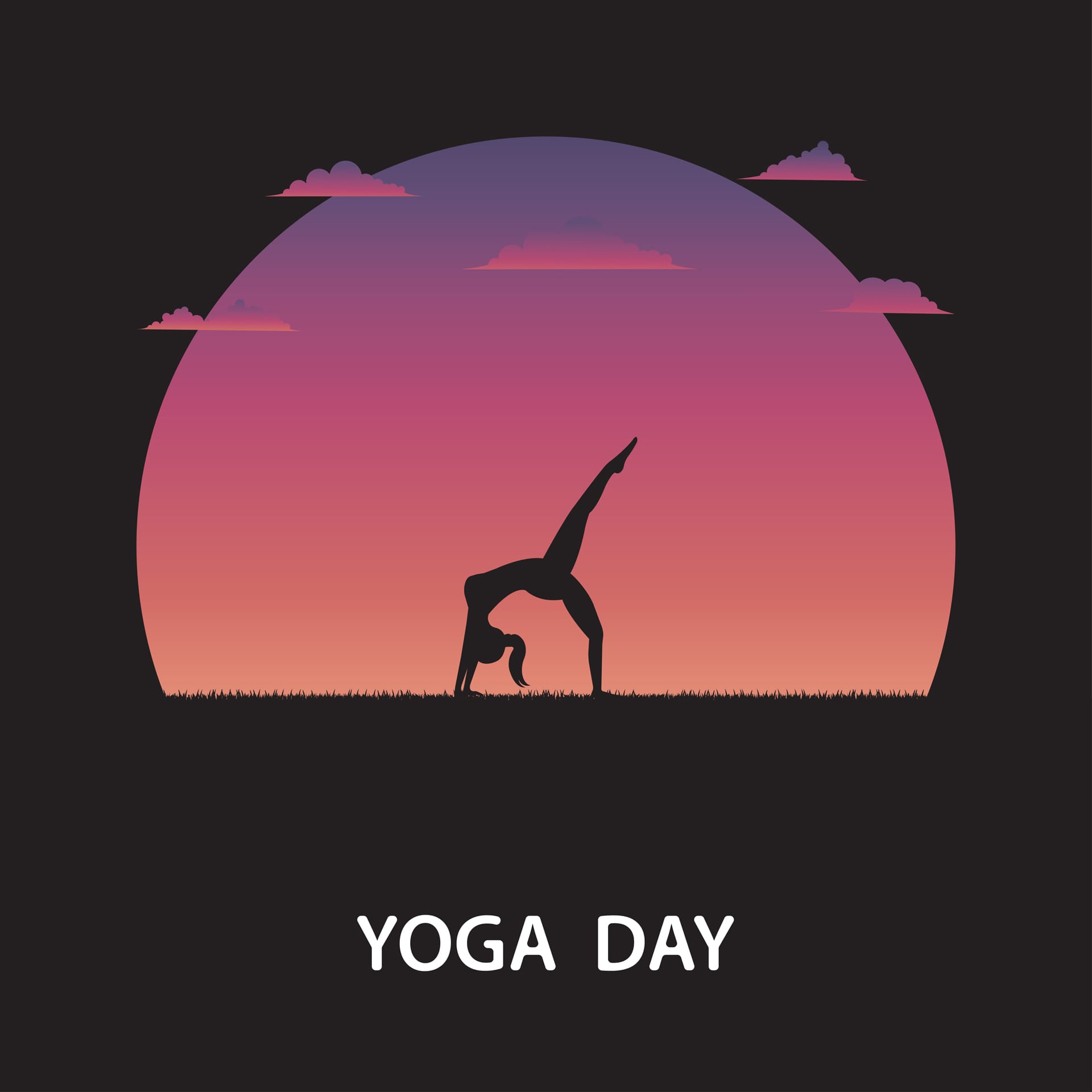 Silhouette yoga woman nature image