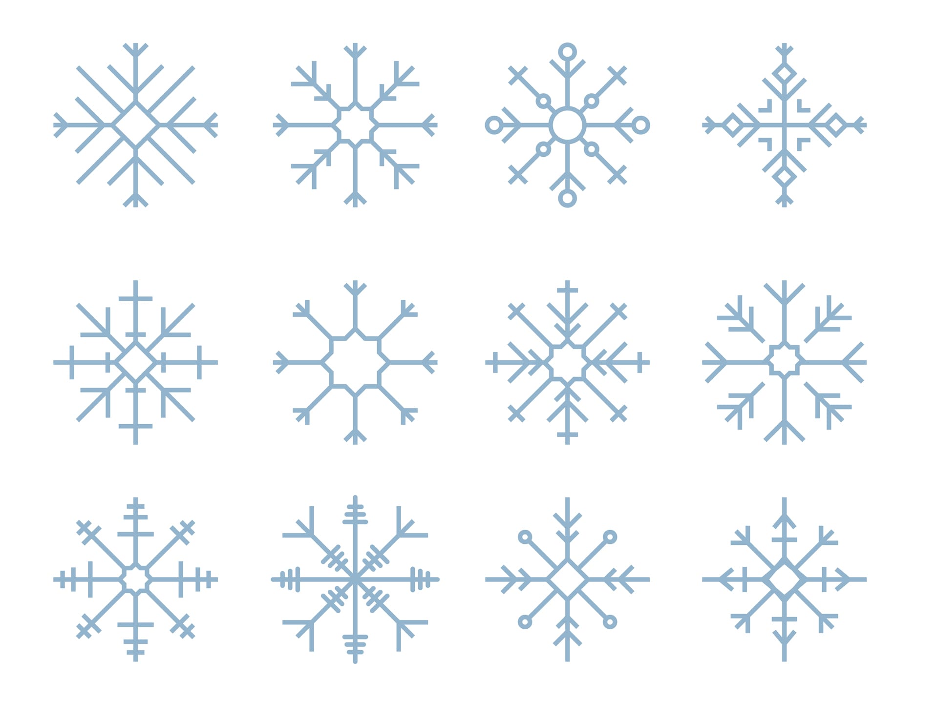 Illustration cute snowflake icons snowflake clipart