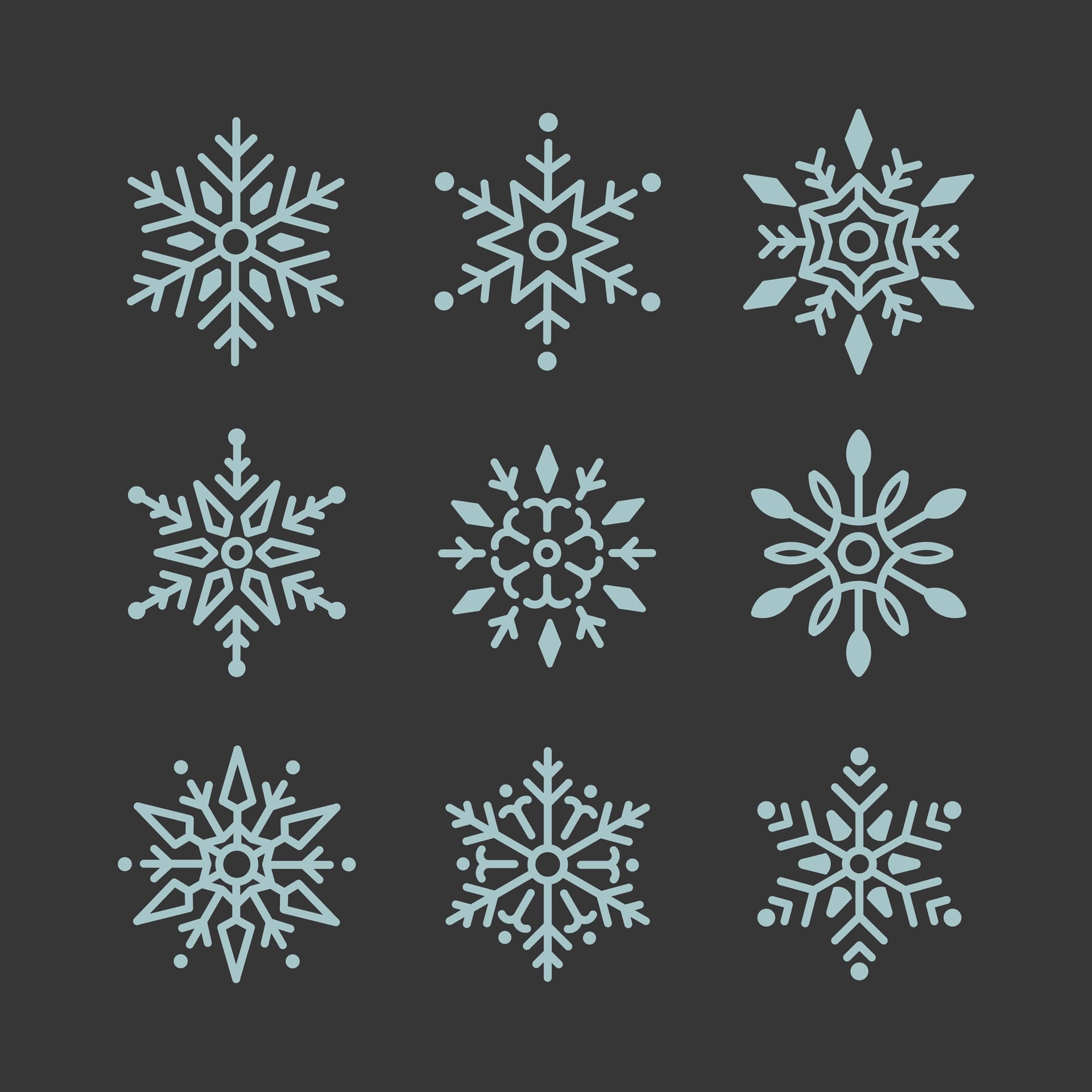 Set snowflakes christmas design excellent image