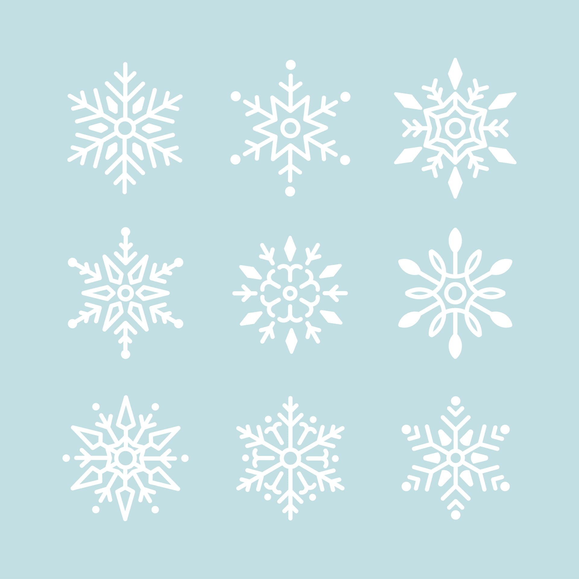 Set snowflakes christmas design image