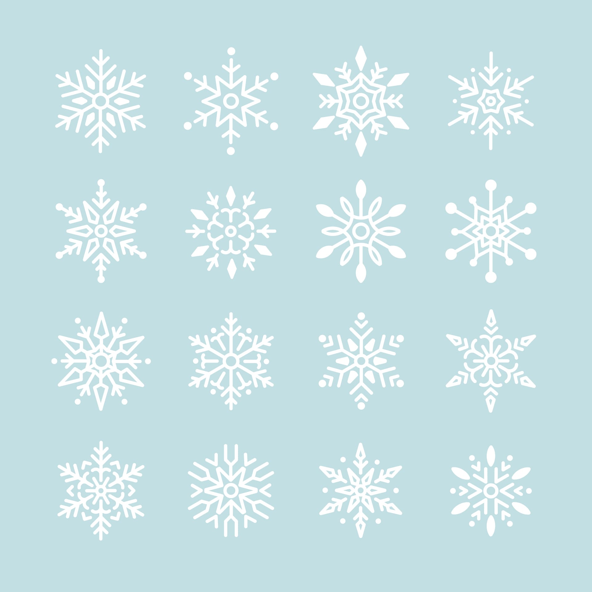 Set snowflakes christmas design