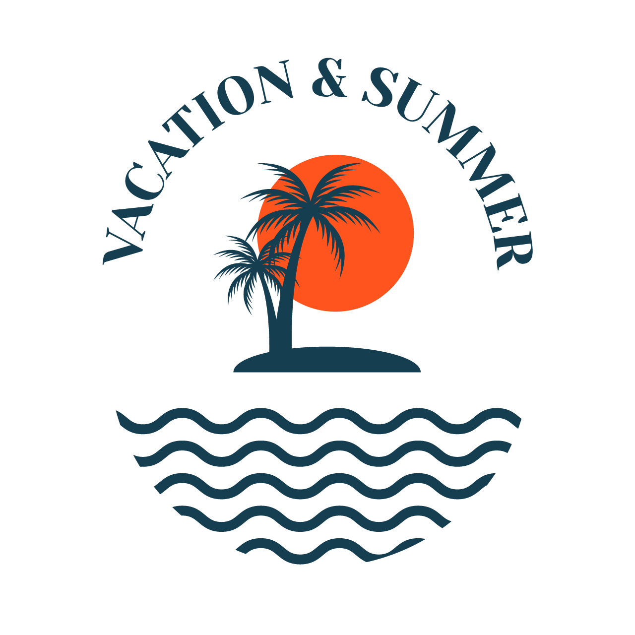 Sun clipart beach logo design template transparent background png