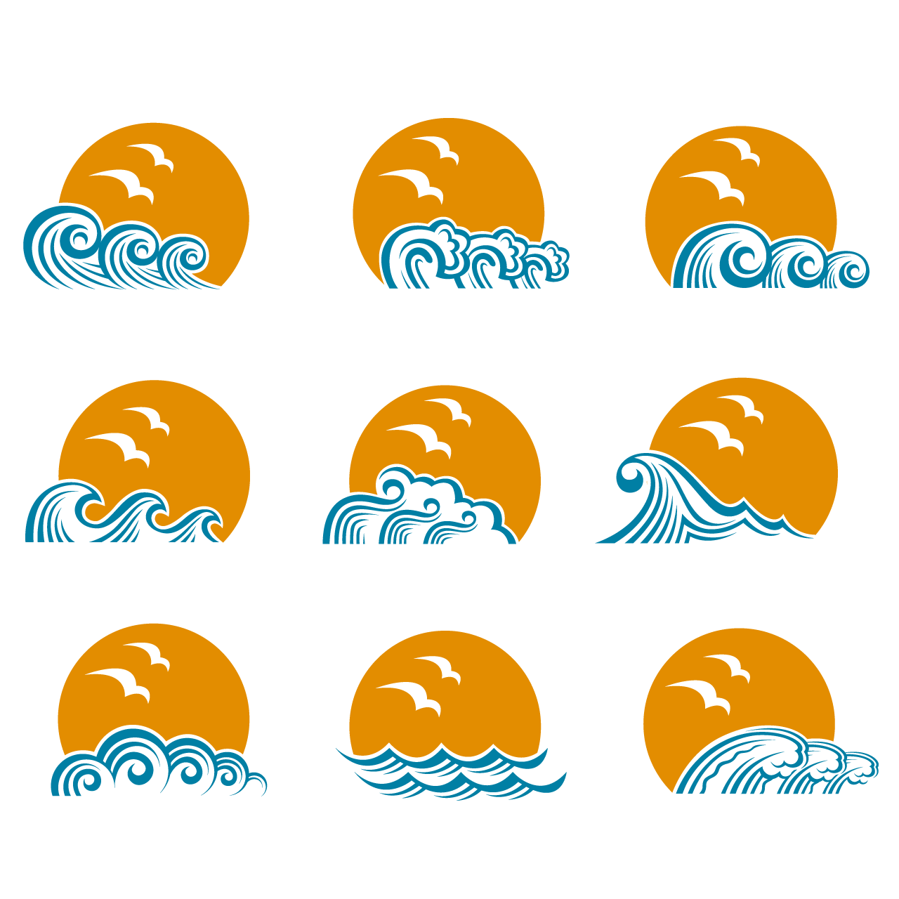 Sun clipart ocean logo designs transparent background png