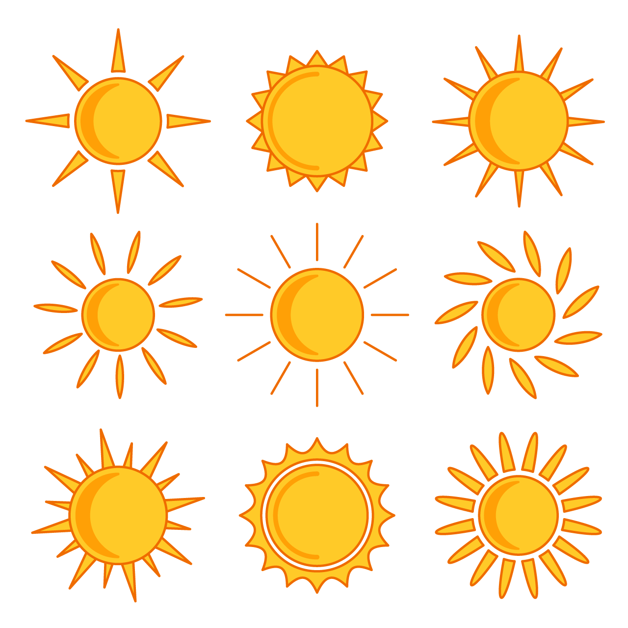Sun clipart yellow sunny icons transparent background png