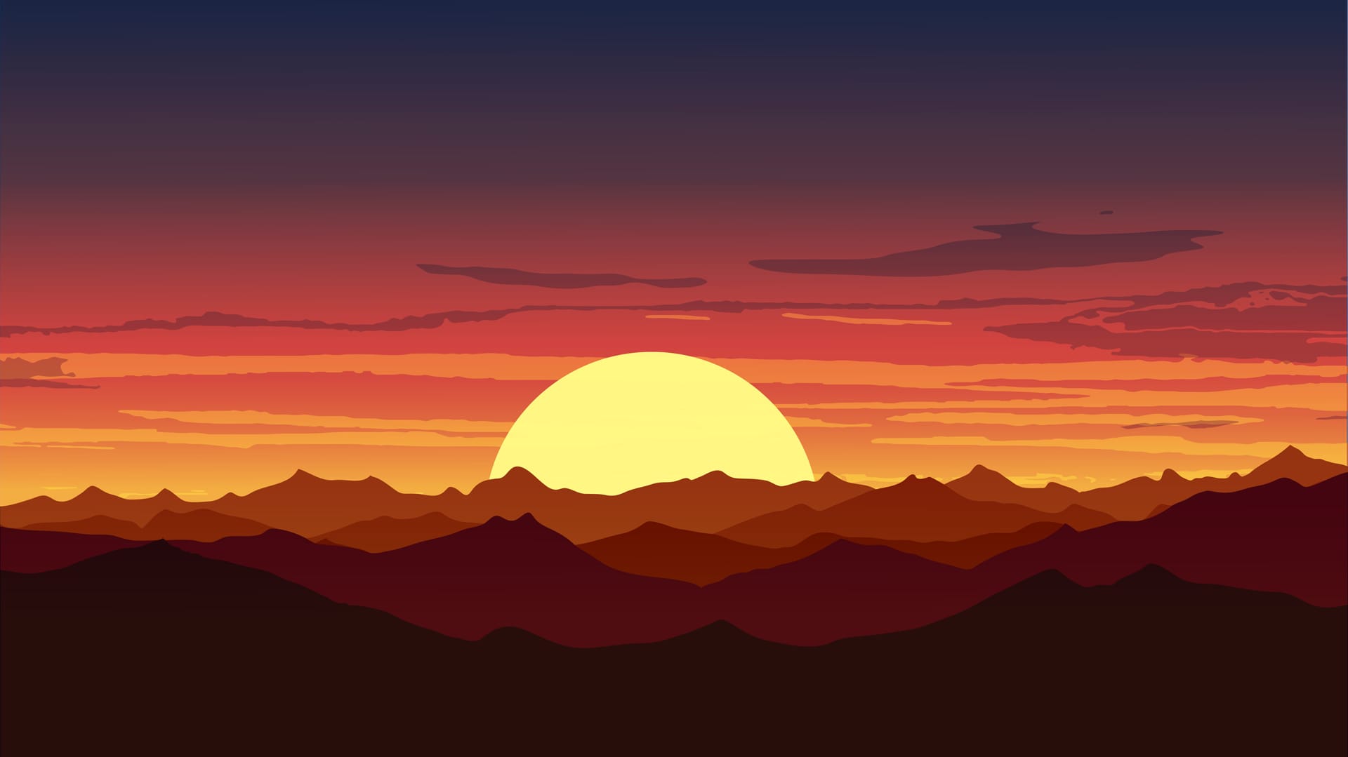 Red sky sunset mountains sundown mountain range