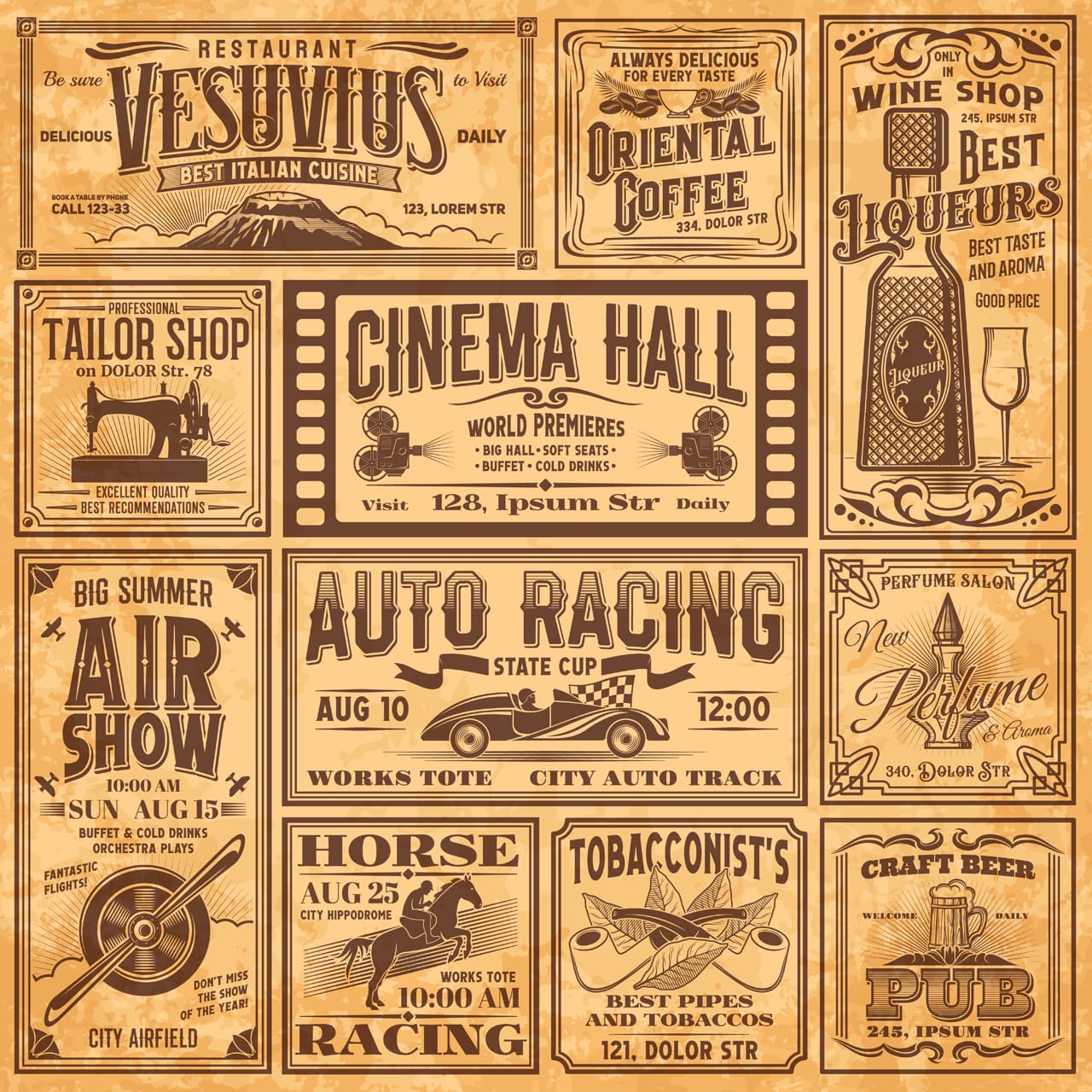 Tailor clipart vintage newspaper banners cartoon image