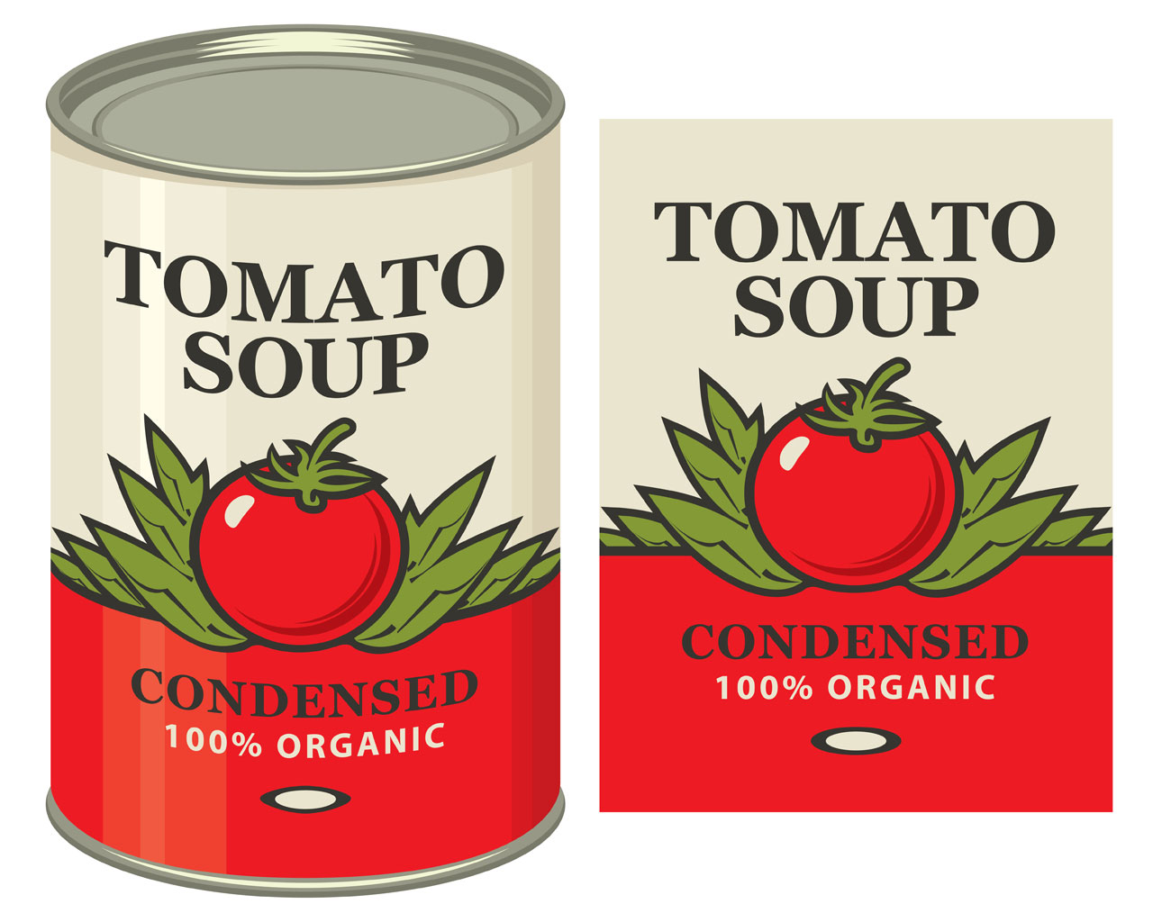 Tin clipart label condensed tomato soup hand drawing sketch