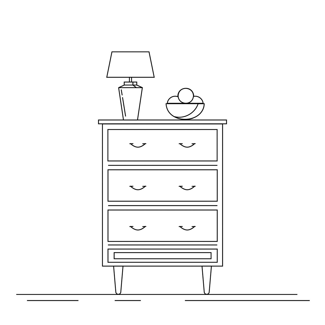 Wardrobe clipart furniture icon linear chest icon furniture interior cartoon image