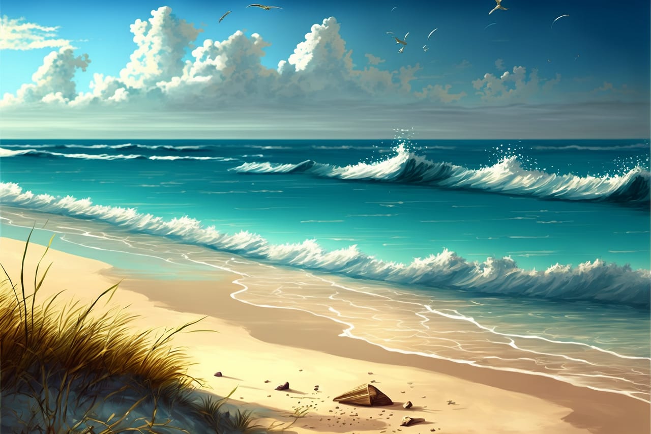 Related image beach landscape background wallpaper creative digital painting