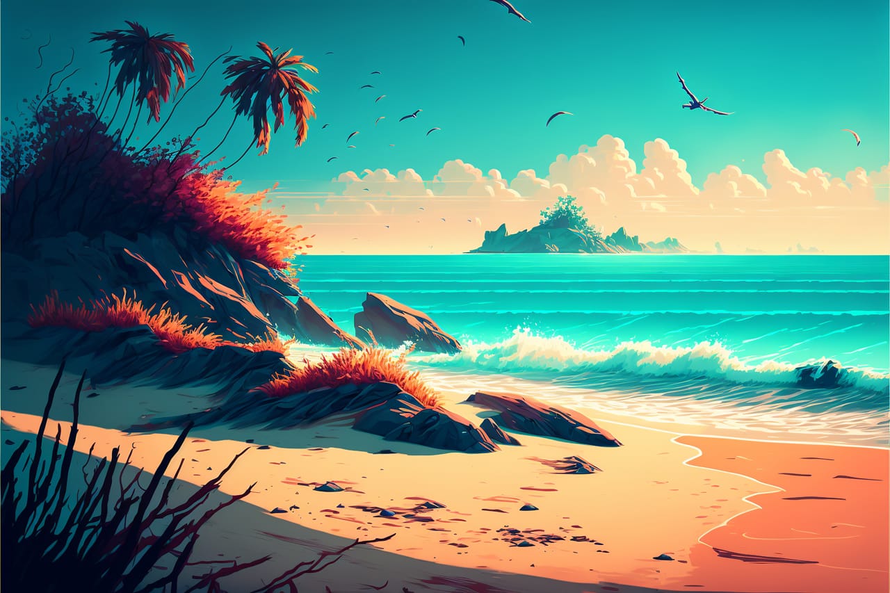 Related image beach landscape background wallpaper digital fine art