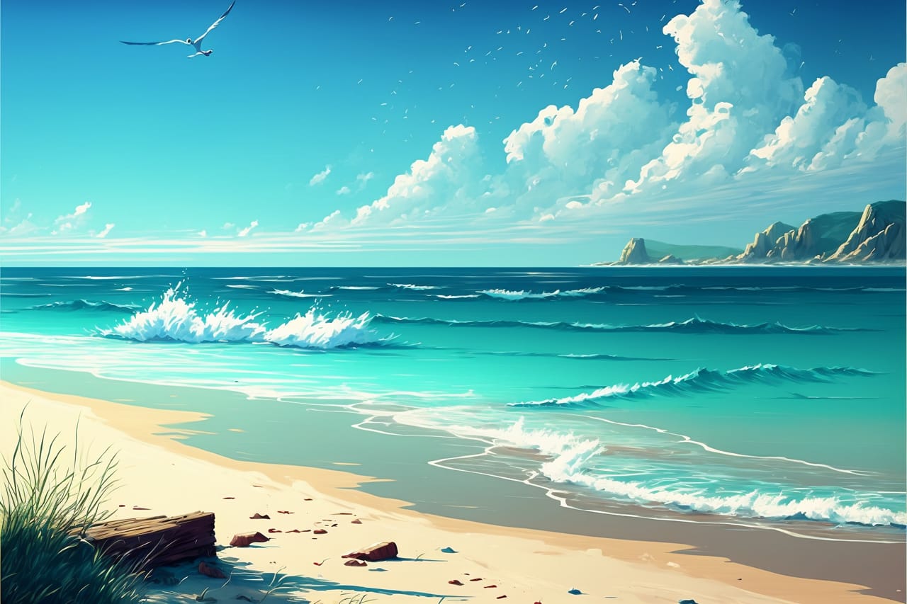 Related image beach landscape background wallpaper digital painting artwork