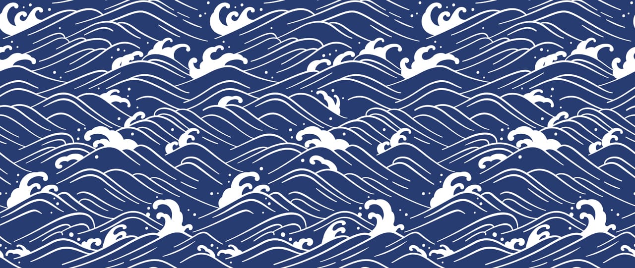 Wave clipart japanese wave seamless background line art cartoon image