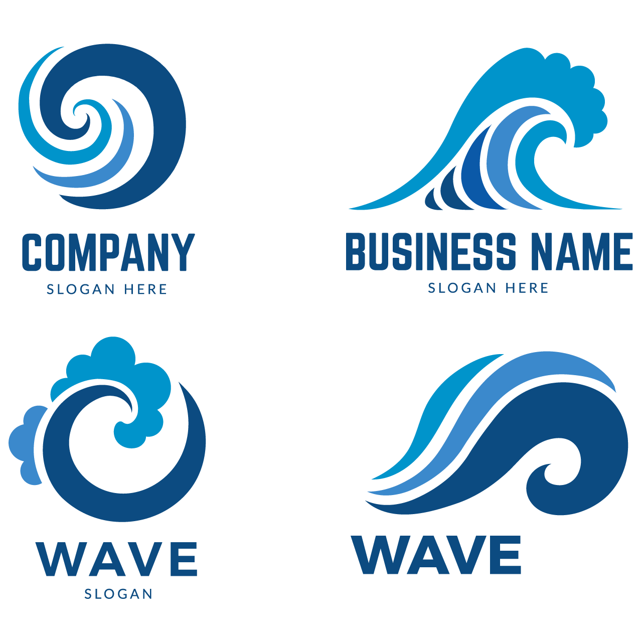 Wave logo graphic symbols ocean flowing sea water stylized water wave logo transparent background png