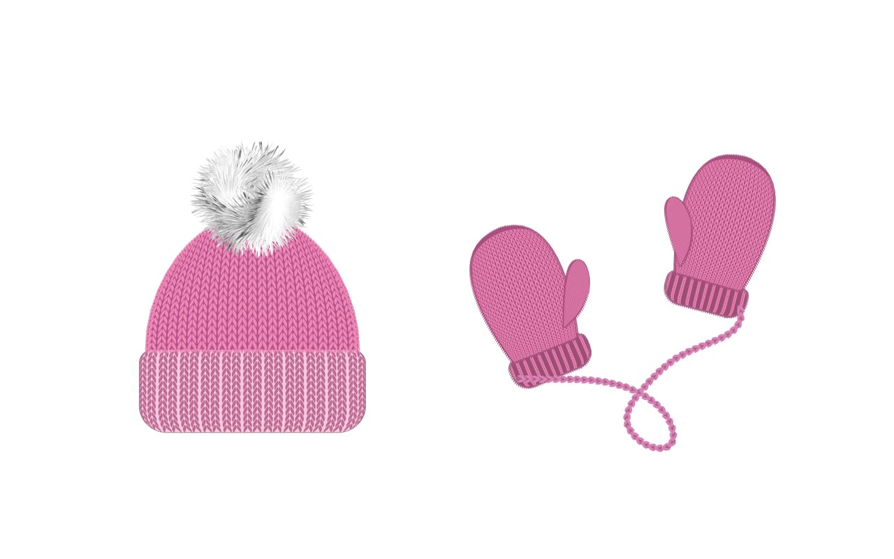 Hat gloves warm cold winter wear love x mas christmas knitting