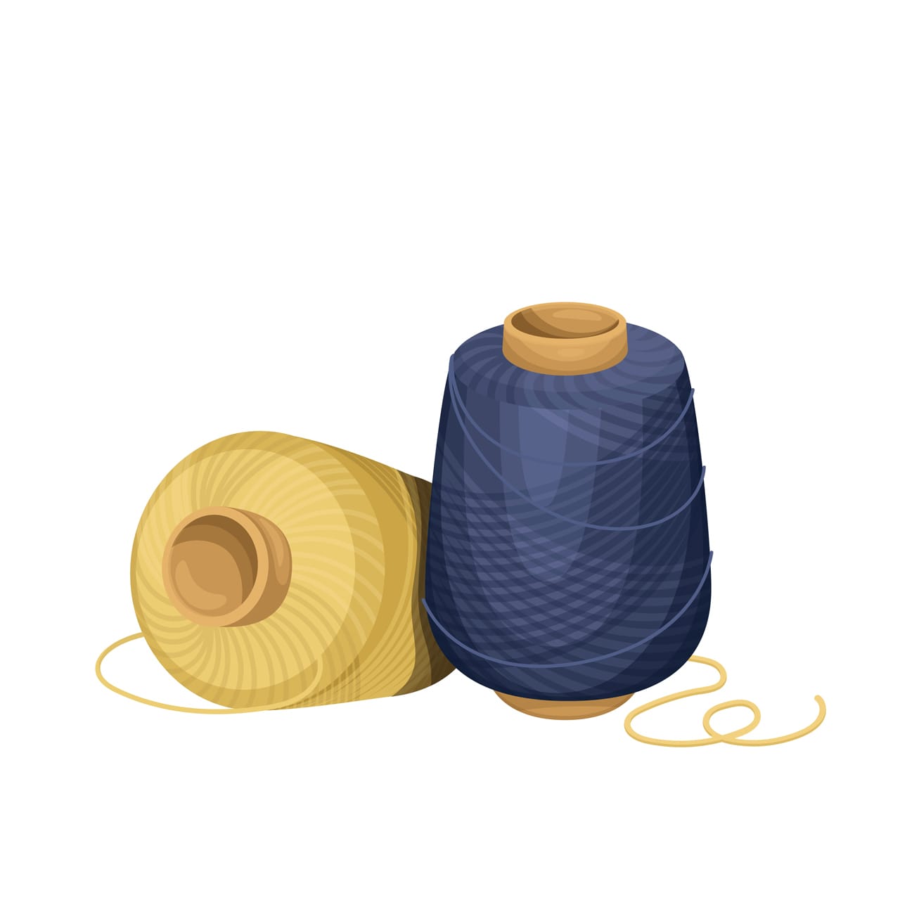Wool clipart spools with colored thread hand drawing sketch