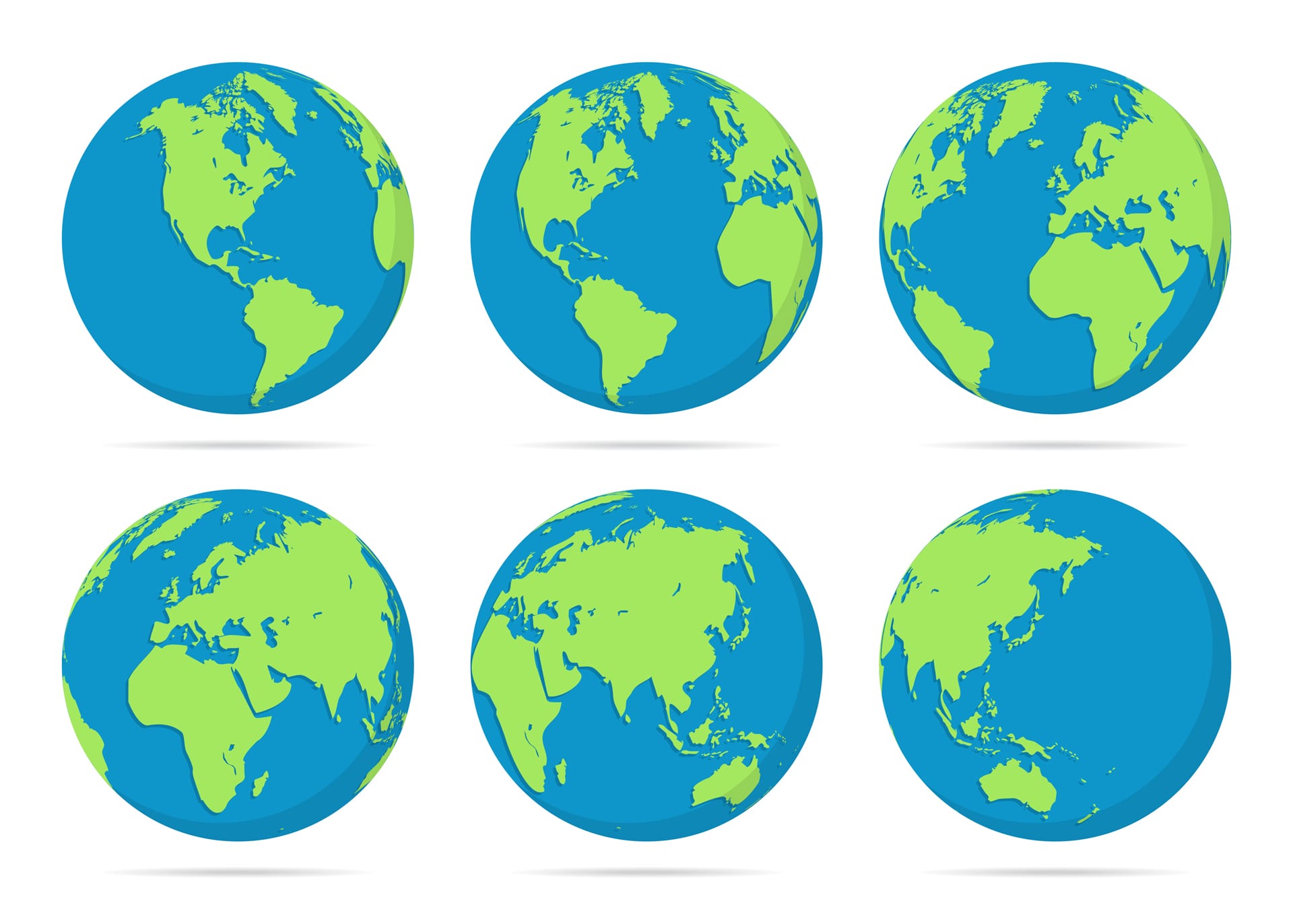 Set planet earth globes illustration