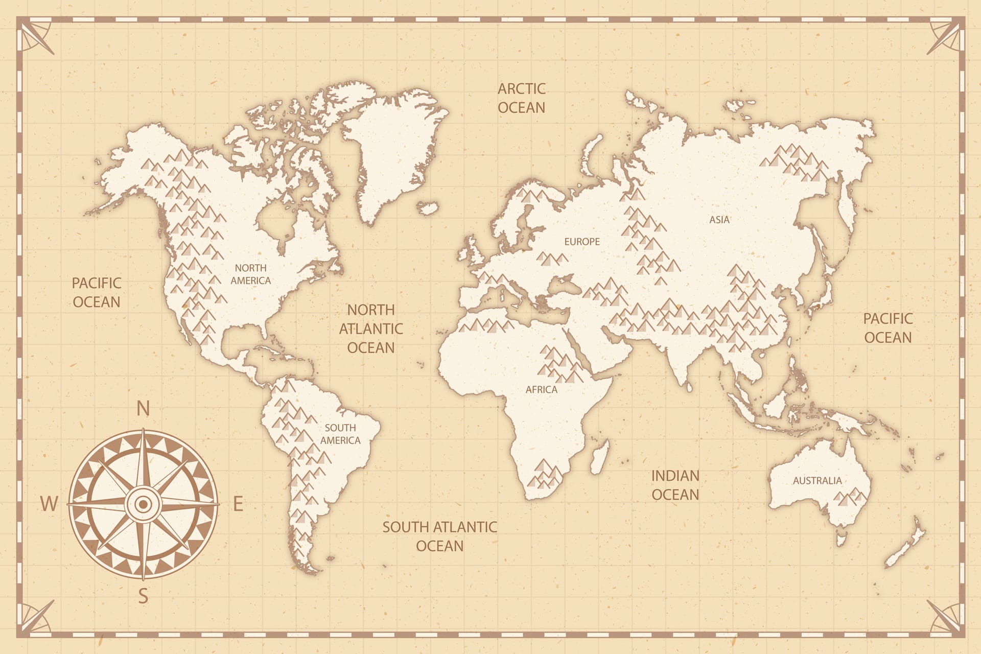 Vintage world map  world clipart