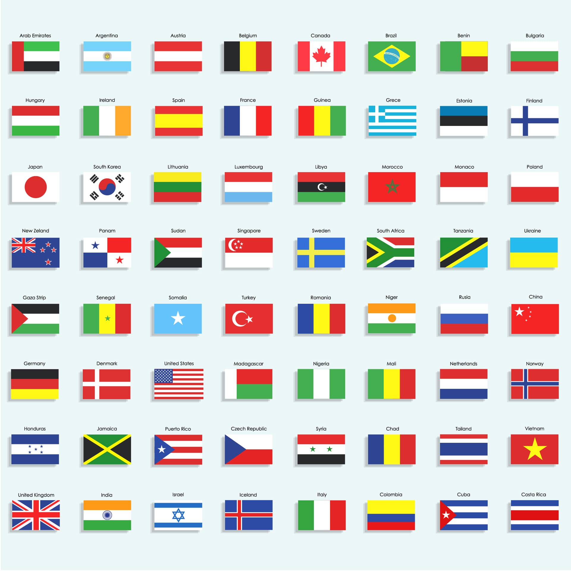 World clipart flag icon collection